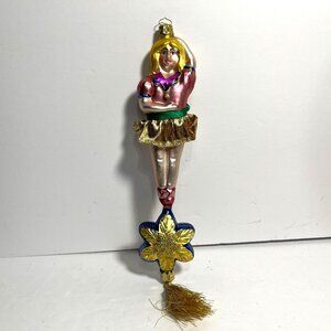 Vintage Glass Ballerina Christmas Ornament